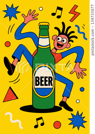 Cartoon Beer Celebration Cartoon Beer Celebration 139733877