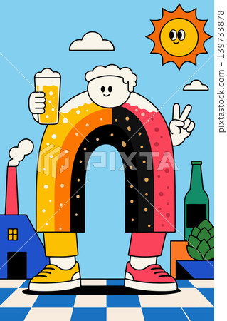 Beer Rainbow Character Illustration Beer Rainbow Character Illustration 139733878