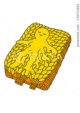Wheat Sheaf with Sleeping Character 139733892