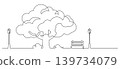 continuous line drawing of public park illustration 139734079