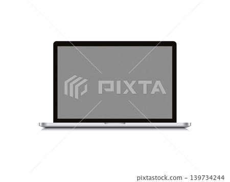 Modern laptop computer screen isolated on transparent background with shadows. 3D rendering Modern laptop computer screen isolated on transparent background with shadows. 3D rendering 139734244