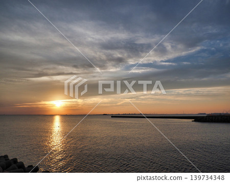 Sunset over the sea 139734348