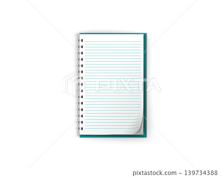 Notebook mockup. text or corporate identity details. Blank mock up with shadow on transparent background 139734388