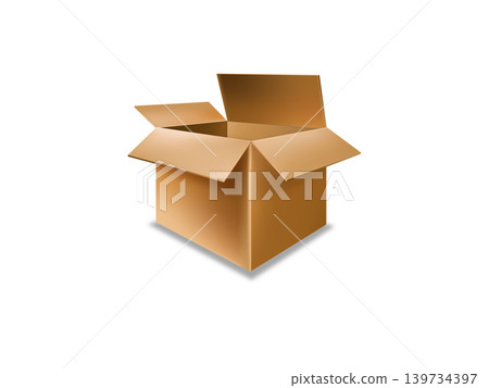 Open box package delivery cardboard carton Open box package delivery cardboard carton 139734397