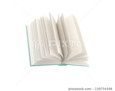 Open flying book with fluttering page 3d render Open flying book with fluttering page 3d render 139734398