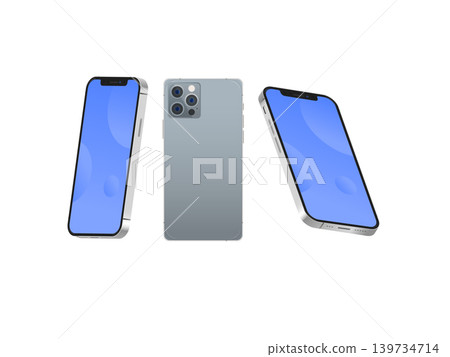 Realistic smartphone mockup. Mobile phone isolated on transparent background Realistic smartphone mockup. Mobile phone isolated on transparent background 139734714