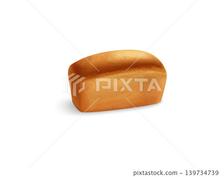 Rye wheat bread in 3d realistic view on transparent background 139734739