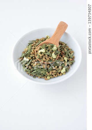 Close-up of matcha-infused brown rice tea Close-up of matcha-infused brown rice tea 139734807