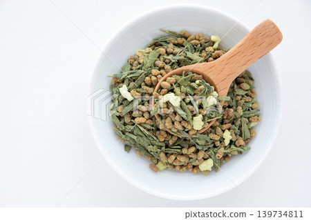 Close-up of matcha-infused brown rice tea Close-up of matcha-infused brown rice tea 139734811