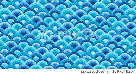 A background featuring a blue, traditional Japanese pattern of Seigaiha waves. A background featuring a blue, traditional Japanese pattern of Seigaiha waves. 139734920