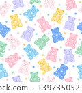 Cute gummy bear candy seamless pattern 139735052