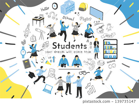 Students enjoying school life Students enjoying school life 139735147