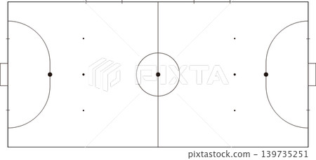 A simple overhead view of a futsal court, vector illustration. A simple overhead view of a futsal court, vector illustration. 139735251