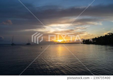Sunset Over Tahaa Island, French Polynesia 139735400