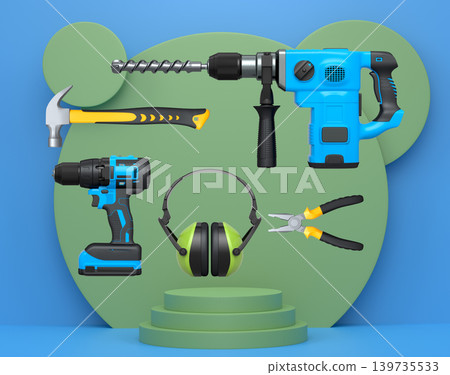 Abstract scene or podium for product showcase on monochrome background. 139735533