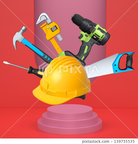 Abstract scene or podium for product showcase on monochrome background. Abstract scene or podium for product showcase on monochrome background. 139735535