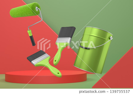 Abstract scene or podium for product showcase on monochrome background. 139735537