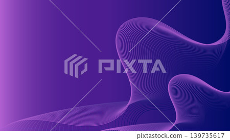 Abstract Waveforms with Flowing Lines on Violet Background for Digital Art Abstract Waveforms with Flowing Lines on Violet Background for Digital Art 139735617