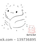 Connect The Dots and Draw Cute Cat. Dot to dot puzzle - cartoon little kitty. Educational Game for Kids. Drawing for Preschool children. Vector Illustration EPS8 139736895