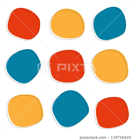 A loose frame set in vivid retro colors. 139736920