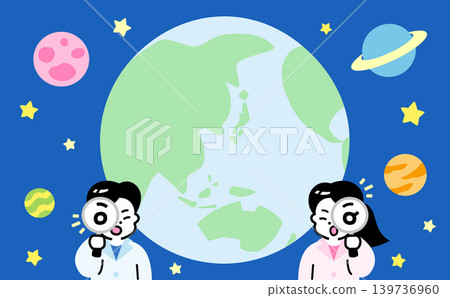 Science, space imagery for children, with a background frame of Earth - suitable for Tanabata, stargazing, planetariums, and independent research projects. Science, space imagery for children, with a background frame of Earth - suitable for Tanabata, stargazing, planetariums, and independent research projects. 139736960