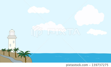 燈塔的景色,大海的回憶,夏天主題。 燈塔的景色,大海的回憶,夏天主題。 139737275