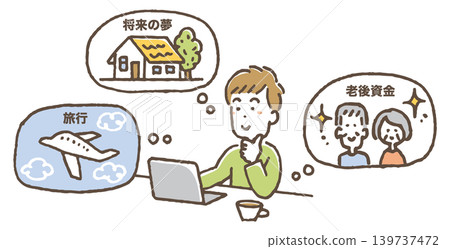 An illustration of a person managing their assets for the future. An illustration of a person managing their assets for the future. 139737472