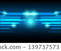 Abstract Futuristic Blue Cyber Technology Background 139737573