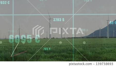 turbines, field, arrow 139738693