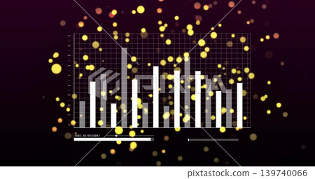 Showing bar chart visual featuring white and gray bars on digital dashboard, with sliders and bokeh Showing bar chart visual featuring white and gray bars on digital dashboard, with sliders and bokeh 139740066