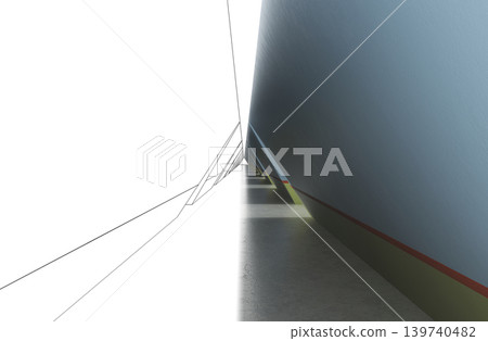 long corridor, interior visualization, 3D illustration long corridor, interior visualization, 3D illustration 139740482