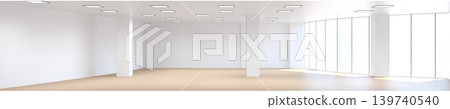 visualization of a large empty interior, 3D illustration visualization of a large empty interior, 3D illustration 139740540