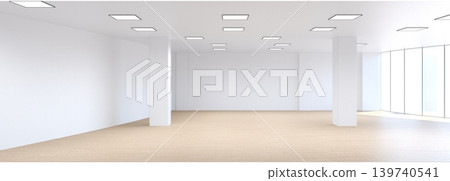 visualization of a large empty interior, 3D illustration visualization of a large empty interior, 3D illustration 139740541