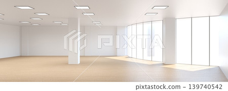 visualization of a large empty interior, 3D illustration visualization of a large empty interior, 3D illustration 139740542