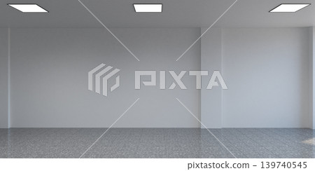 visualization of a large empty interior, 3D illustration visualization of a large empty interior, 3D illustration 139740545