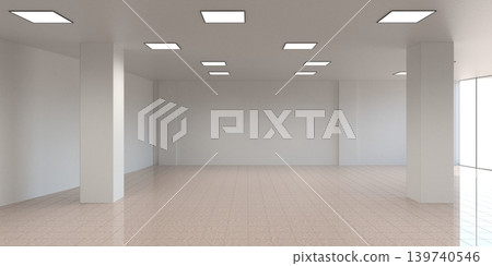 visualization of a large empty interior, 3D illustration visualization of a large empty interior, 3D illustration 139740546