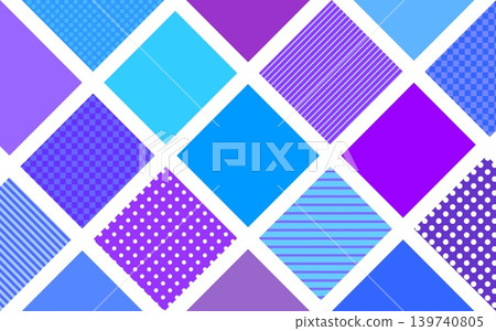 Geometric patterns, squares, dots, stripes, grid patterns, blue, purple Geometric patterns, squares, dots, stripes, grid patterns, blue, purple 139740805