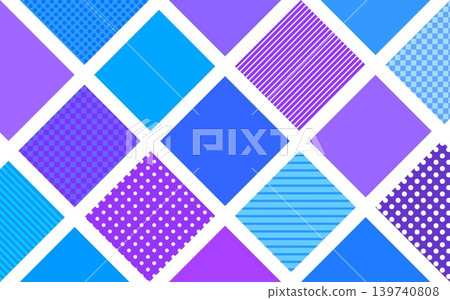 Geometric patterns, squares, dots, stripes, grid patterns, blue, purple Geometric patterns, squares, dots, stripes, grid patterns, blue, purple 139740808
