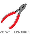 Illustration of simple needle nose pliers 139740812
