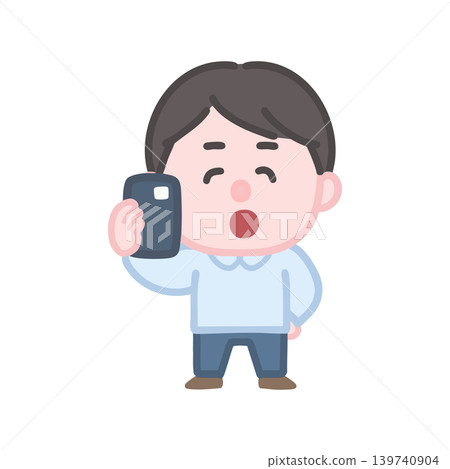 A man talking on a smartphone A man talking on a smartphone 139740904