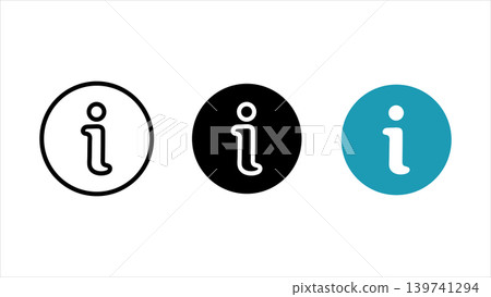 Information icon set info symbol in circle outline solid and teal vector illustration 139741294