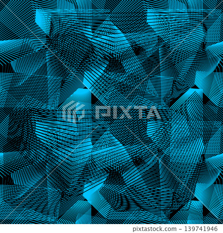 Seamless blue background of straight geometric lines . Hand drawn. Not AI, vector illustration. Seamless blue background of straight geometric lines . Hand drawn. Not AI, vector illustration. 139741946
