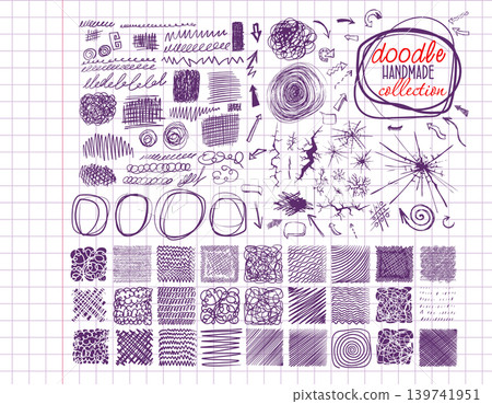 Handmade doodle set. Back to school . Hand drawn. Not AI, vector illustration. Handmade doodle set. Back to school . Hand drawn. Not AI, vector illustration. 139741951