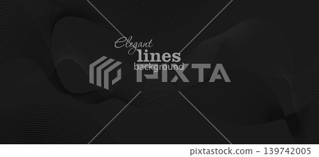 Black abstract background with delicate lines Hand drawn. Not AI, vector illustration Black abstract background with delicate lines Hand drawn. Not AI, vector illustration 139742005