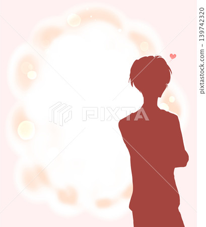 A silhouette of a man in love with a shojo manga-style frame. A silhouette of a man in love with a shojo manga-style frame. 139742320