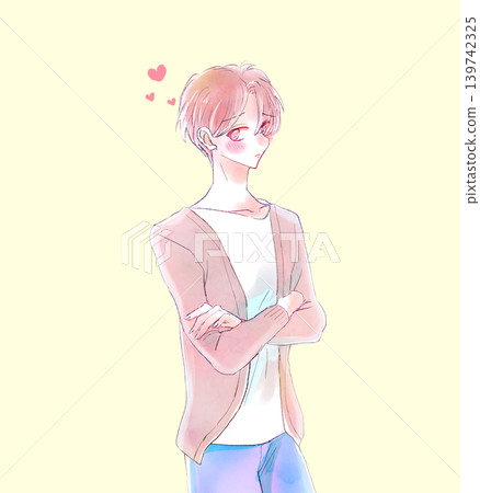 A silhouette of a man in love with a shojo manga-style frame. A silhouette of a man in love with a shojo manga-style frame. 139742325