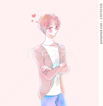 A silhouette of a man in love with a shojo manga-style frame. A silhouette of a man in love with a shojo manga-style frame. 139742326