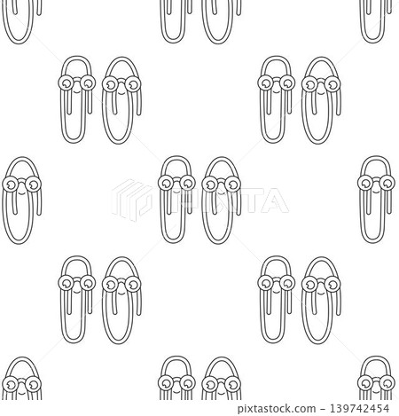 outline paper clips seamless pattern outline paper clips seamless pattern 139742454