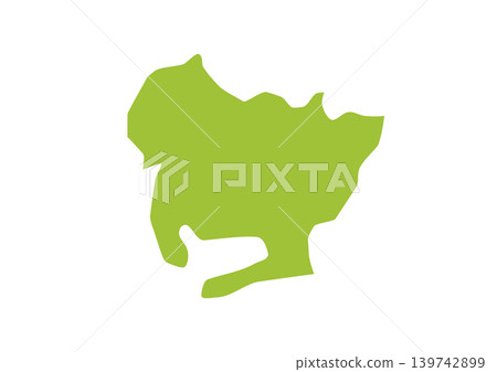 A somewhat stylized illustration of Aichi Prefecture A somewhat stylized illustration of Aichi Prefecture 139742899