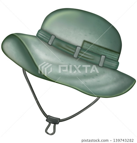 Bucket Hat cute style, green color and Camouflage ,Hand Drawn Cute style, Camping and hiking simple set. Bucket Hat cute style, green color and Camouflage ,Hand Drawn Cute style, Camping and hiking simple set. 139743282
